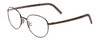 Profile View of Porsche Designs P8315-B Designer Progressive Lens Blue Light Blocking Eyeglasses in Satin Brown Copper Unisex Round Full Rim Metal 52 mm