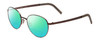 Profile View of Porsche Designs P8315-B Designer Polarized Reading Sunglasses with Custom Cut Powered Green Mirror Lenses in Satin Brown Copper Unisex Round Full Rim Metal 52 mm