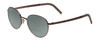 Profile View of Porsche Designs P8315-B Designer Polarized Reading Sunglasses with Custom Cut Powered Smoke Grey Lenses in Satin Brown Copper Unisex Round Full Rim Metal 52 mm