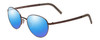 Profile View of Porsche Designs P8315-B Designer Polarized Reading Sunglasses with Custom Cut Powered Blue Mirror Lenses in Satin Brown Copper Unisex Round Full Rim Metal 52 mm