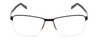 Front View of Porsche Designs P8318-A Unisex Semi-Rimless Designer Reading Glasses Black 55 mm