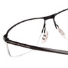 Close Up View of Porsche Designs P8318-A Designer Bi-Focal Prescription Rx Eyeglasses in Satin Black/Matte Unisex Square Semi-Rimless Metal 55 mm