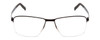 Front View of Porsche Designs P8318-D Designer Reading Eye Glasses with Custom Cut Powered Lenses in Anthracite Silver Black Unisex Square Semi-Rimless Metal 55 mm