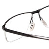 Close Up View of Porsche Designs P8318-D Designer Reading Eye Glasses with Custom Cut Powered Lenses in Anthracite Silver Black Unisex Square Semi-Rimless Metal 55 mm