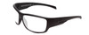 Profile View of Smith Optics Frontman Designer Reading Eye Glasses in Matte Black Unisex Wrap Full Rim Acetate 61 mm