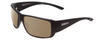 Profile View of Smith Optics Guides Choice Designer Polarized Reading Sunglasses with Custom Cut Powered Amber Brown Lenses in Matte Black Unisex Rectangle Full Rim Acetate 63 mm
