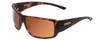 Profile View of Smith Guides Choice Sunglasses Matte Tortoise Gold/CP Glass Polarized Brown 63mm