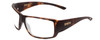 Profile View of Smith Optics Guides Choice Designer Blue Light Blocking Eyeglasses in Matte Tortoise Havana Gold Unisex Rectangle Full Rim Acetate 63 mm