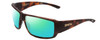 Profile View of Smith Optics Guides Choice Designer Polarized Reading Sunglasses with Custom Cut Powered Green Mirror Lenses in Matte Tortoise Havana Gold Unisex Rectangle Full Rim Acetate 62 mm