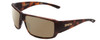 Profile View of Smith Optics Guides Choice Designer Polarized Reading Sunglasses with Custom Cut Powered Amber Brown Lenses in Matte Tortoise Havana Gold Unisex Rectangle Full Rim Acetate 62 mm