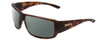 Profile View of Smith Optics Guides Choice Designer Polarized Reading Sunglasses with Custom Cut Powered Smoke Grey Lenses in Matte Tortoise Havana Gold Unisex Rectangle Full Rim Acetate 62 mm