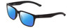 Profile View of Smith Optics Headliner Designer Polarized Reading Sunglasses with Custom Cut Powered Blue Mirror Lenses in Matte Black Unisex Square Full Rim Acetate 55 mm