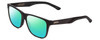 Profile View of Smith Optics Lowdown Steel Designer Polarized Reading Sunglasses with Custom Cut Powered Green Mirror Lenses in Matte Black Unisex Classic Full Rim Acetate 56 mm