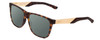Profile View of Smith Optics Lowdown Steel Designer Polarized Sunglasses with Custom Cut Smoke Grey Lenses in Matte Tortoise Havana Gold Unisex Classic Full Rim Acetate 59 mm