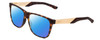 Profile View of Smith Optics Lowdown Steel Designer Polarized Sunglasses with Custom Cut Blue Mirror Lenses in Matte Tortoise Havana Gold Unisex Classic Full Rim Acetate 59 mm