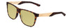 Profile View of Smith Optics Lowdown Steel Designer Polarized Reading Sunglasses with Custom Cut Powered Sun Flower Yellow Lenses in Matte Tortoise Havana Gold Unisex Classic Full Rim Acetate 59 mm