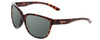 Profile View of Smith Optics Monterey Designer Polarized Sunglasses with Custom Cut Smoke Grey Lenses in Tortoise Havana Brown Gold Ladies Cateye Full Rim Acetate 58 mm