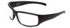 Profile View of Smith Optics Prospect Designer Reading Eye Glasses with Custom Cut Powered Lenses in Matte Black Unisex Wrap Full Rim Acetate 61 mm