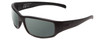Profile View of Smith Optics Prospect Designer Polarized Reading Sunglasses with Custom Cut Powered Smoke Grey Lenses in Matte Black Unisex Wrap Full Rim Acetate 61 mm