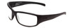 Profile View of Smith Optics Prospect Designer Reading Eye Glasses in Matte Black Unisex Wrap Full Rim Acetate 61 mm