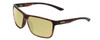Profile View of Smith Optics Riptide Designer Polarized Reading Sunglasses with Custom Cut Powered Sun Flower Yellow Lenses in Matte Tortoise Havana Gold Unisex Rectangle Full Rim Acetate 61 mm
