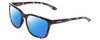 Profile View of Smith Optics Shoutout Designer Polarized Sunglasses with Custom Cut Blue Mirror Lenses in Sky Tortoise Marble Brown Unisex Retro Full Rim Acetate 57 mm