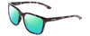 Profile View of Smith Optics Shoutout Designer Polarized Reading Sunglasses with Custom Cut Powered Green Mirror Lenses in Sky Tortoise Marble Brown Unisex Retro Full Rim Acetate 57 mm