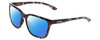 Profile View of Smith Optics Shoutout Designer Polarized Reading Sunglasses with Custom Cut Powered Blue Mirror Lenses in Sky Tortoise Marble Brown Unisex Retro Full Rim Acetate 57 mm