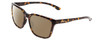 Profile View of Smith Optics Shoutout Designer Polarized Reading Sunglasses with Custom Cut Powered Amber Brown Lenses in Vintage Tortoise Havana Gold Unisex Retro Full Rim Acetate 57 mm