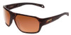 Profile View of Smith Deckboss Sunglasses Matte Tortoise Brown Gold/CP Glass Polarize Brown 63mm