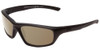 Profile View of Smith Optics Director Designer Polarized Sunglasses with Custom Cut Amber Brown Lenses in Black Unisex Rectangle Full Rim Acetate 60 mm