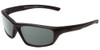 Profile View of Smith Optics Director Designer Polarized Reading Sunglasses with Custom Cut Powered Smoke Grey Lenses in Black Unisex Rectangle Full Rim Acetate 60 mm