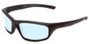 Profile View of Smith Optics Director Designer Blue Light Blocking Eyeglasses in Black Unisex Rectangle Full Rim Acetate 60 mm