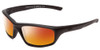 Profile View of Smith Optics Director Designer Polarized Sunglasses with Custom Cut Red Mirror Lenses in Black Unisex Rectangle Full Rim Acetate 60 mm