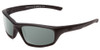 Profile View of Smith Optics Director Designer Polarized Sunglasses with Custom Cut Smoke Grey Lenses in Black Unisex Rectangle Full Rim Acetate 60 mm