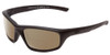 Profile View of Smith Optics Director Designer Polarized Reading Sunglasses with Custom Cut Powered Amber Brown Lenses in Black Unisex Rectangle Full Rim Acetate 60 mm