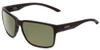 Profile View of Smith Emerge Square Sunglasses Matte Black & ChromaPop Polarized Gray Green 60mm