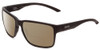 Profile View of Smith Optics Emerge Designer Polarized Reading Sunglasses with Custom Cut Powered Amber Brown Lenses in Matte Black Unisex Square Full Rim Acetate 60 mm