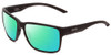 Profile View of Smith Optics Emerge Designer Polarized Reading Sunglasses with Custom Cut Powered Green Mirror Lenses in Matte Black Unisex Square Full Rim Acetate 60 mm