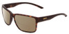 Profile View of Smith Optics Emerge Designer Polarized Reading Sunglasses with Custom Cut Powered Amber Brown Lenses in Matte Tortoise Havana Gold Unisex Square Full Rim Acetate 60 mm