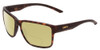 Profile View of Smith Optics Emerge Designer Polarized Reading Sunglasses with Custom Cut Powered Sun Flower Yellow Lenses in Matte Tortoise Havana Gold Unisex Square Full Rim Acetate 60 mm