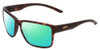 Profile View of Smith Optics Emerge Designer Polarized Reading Sunglasses with Custom Cut Powered Green Mirror Lenses in Matte Tortoise Havana Gold Unisex Square Full Rim Acetate 60 mm