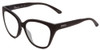 Profile View of Smith Optics Era Designer Reading Eye Glasses in Matte Black Ladies Cateye Full Rim Acetate 55 mm