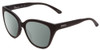 Profile View of Smith Optics Era Designer Polarized Sunglasses with Custom Cut Smoke Grey Lenses in Matte Black Ladies Cateye Full Rim Acetate 55 mm