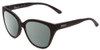 Profile View of Smith Optics Era Designer Polarized Reading Sunglasses with Custom Cut Powered Smoke Grey Lenses in Matte Black Ladies Cateye Full Rim Acetate 55 mm
