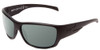 Profile View of Smith Optics Frontman Designer Polarized Sunglasses with Custom Cut Smoke Grey Lenses in Black Unisex Wrap Full Rim Acetate 65 mm