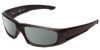 Profile View of Smith Optics Hudson Designer Polarized Reading Sunglasses with Custom Cut Powered Smoke Grey Lenses in Black Unisex Rectangle Full Rim Acetate 59 mm