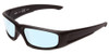 Profile View of Smith Optics Hudson Designer Blue Light Blocking Eyeglasses in Black Unisex Rectangle Full Rim Acetate 59 mm