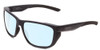 Profile View of Smith Optics Longfin Elite Designer Blue Light Blocking Eyeglasses in Matte Deep Ink Navy Blue Cobalt Unisex Wrap Full Rim Acetate 59 mm