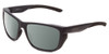 Profile View of Smith Optics Longfin Elite Designer Polarized Sunglasses with Custom Cut Smoke Grey Lenses in Matte Deep Ink Navy Blue Cobalt Unisex Wrap Full Rim Acetate 59 mm